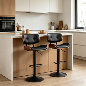 <span class=keywords><strong>Chaise</strong></span> <span class=keywords><strong>de</strong></span> <span class=keywords><strong>bar</strong></span> pivotante moderne réglable avec siège en PU et coque en bois grainé pour cuisine, salle <span class=keywords><strong>de</strong></span> sport et usage extérieur, hauteur <span class=keywords><strong>64</strong></span>-85 <span class=keywords><strong>cm</strong></span> - Product Image 1