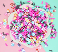 Tranches de pâte polymère à la menthe poivrée 5 mm, faux confettis pour la décoration de résine, les shakers de gobelets, les confettis de table et les garnitures pour slime