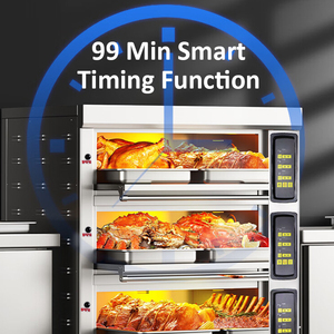 Commercial <span class=keywords><strong>Professionnel</strong></span> Petit Gaz Gaz et Électrique Cuisson Du Pain 3 Pont 6 Plateaux Baker <span class=keywords><strong>Pâtisserie</strong></span> Four Équipement De Boulangerie avec Vapeur - Product Image 5