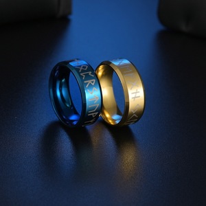 Vente chaude transfrontalière à <span class=keywords><strong>prix</strong></span> bas : <span class=keywords><strong>Bague</strong></span> ouverte pour homme en acier inoxydable plaqué argent avec lettre viking et rune Lune, vente en gros - Product Image 3