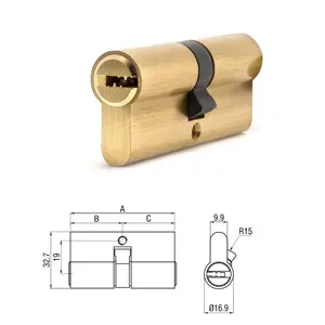 Brass Material Door Lock Cylinder Professional Factory Good Price euro proflie double cylinder