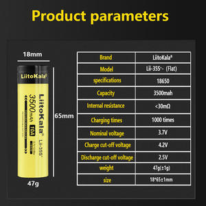 100% Original LiitoKala Lii-35S <span class=keywords><strong>18650</strong></span> batterie 3.7V 3500mAh batterie au Lithium Rechargeable pour lampe de poche - Product Image 6