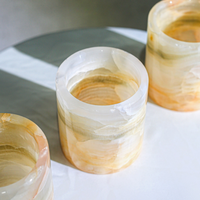 Support de bougie en onyx haut de gamme en gros RF, coupelle aromatique en marbre naturel, ornement de décoration intérieure, pot à bougie en onyx, parfum d'ambiance pour la maison