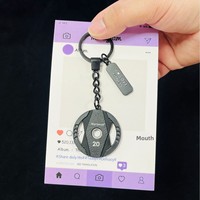 Support de barre de musculation à poids fixe avec logo personnalisé, attache pour Leathersquat Maker, manchon de barre, porte-clés en alliage 3D jaune pour disque de poids