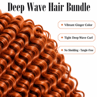 350 mèches de cheveux humains indiens bruts bouclés profonds couleur gingembre-orange, extensions de tissage Remy à cuticules intactes, double tirage