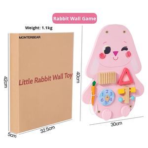 Монтессори сенсорная настенная панель для детей, развивающая доска для малышей, настенная доска для занятий, деревянная сенсорная игрушка с мультяшными персонажами - Product Image 5
