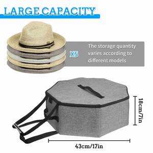 Cross-Border Amz Hot-Selling Foldable Fabric <b>Box</b> Cowboy <b>Hat</b> Storage Bag With Handle for Men & Women Clothing - Product Image 4