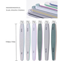 Ensemble de 6 limes à ongles et polissoirs en EVA, avec ponceuses à ongles droites et flexibles, grain 100, 180, 240, 280, 1000, 4000 pour manucure