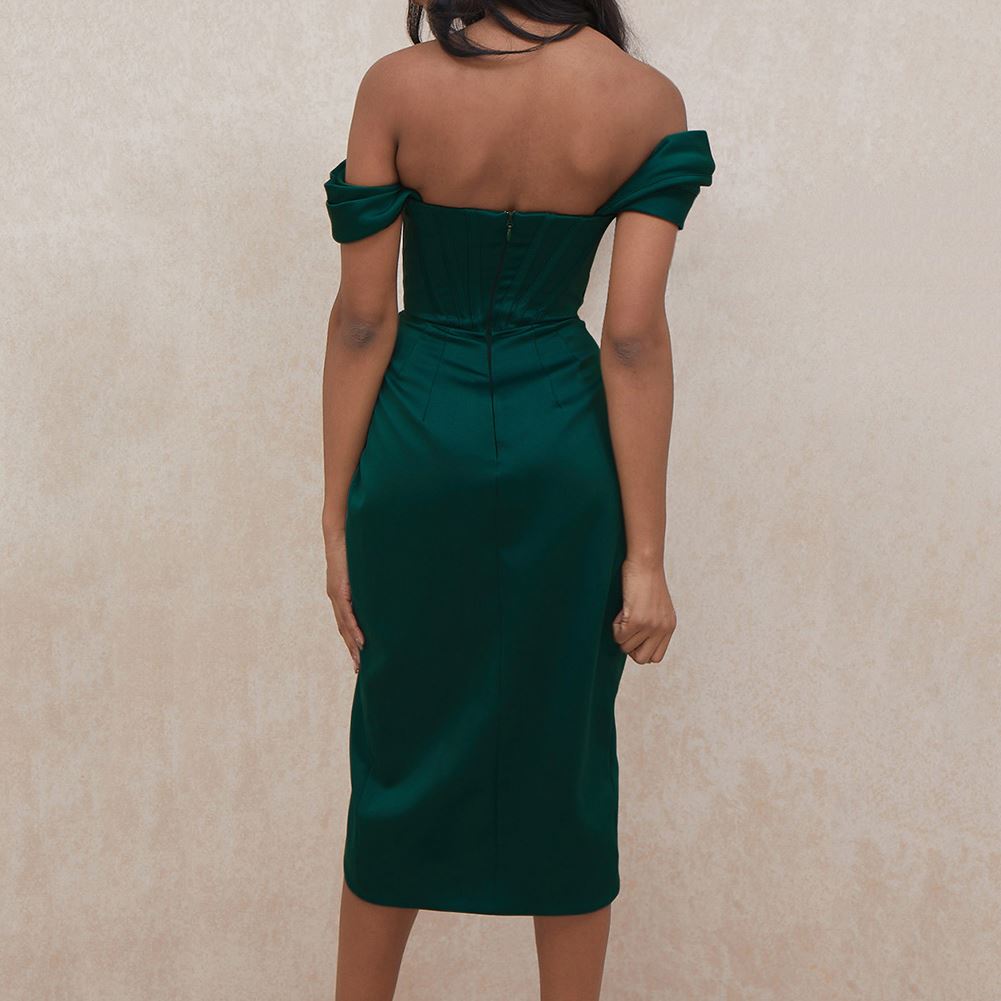 slim fit dress slacks Ser.O.Ya Women's Moxey Ruched Mesh Mini Dress - Green main image 0