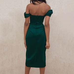 Vestidos de Cóctel Modernos, <span class=keywords><strong>Vestido</strong></span> Midi <span class=keywords><strong>Verde</strong></span> <span class=keywords><strong>Esmeralda</strong></span> con Volantes - Product Image 6