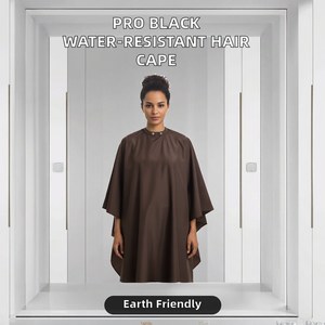 ผ้าคลุมตัดผมสีดำ PRO ผลิตจากโพลีเอสเตอร์ กันน้ำ เป็นมิตรต่อสิ่งแวดล้อม - Product Image 2