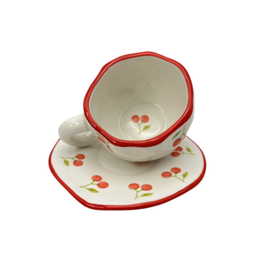 Factory Hot Selling Irregular Handmade Ceramic Cups Coffee Cup and Dish <b>Set</b> Ceramic Mug Porcelain Mugs - Product Image 3