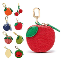 Gantungan Kunci Carabiner Kulit PU Merek Tianxin yang Tahan Lama, Ramah Lingkungan, dan Lucu Berbentuk Buah untuk Ulang Tahun (Stroberi, Lemon, Apel)