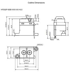 Contactor de CC de Alto Voltaje HONGFA HFE82P-60B, 1000V, 60A, 24V CC, 12V CC, 54kW, 2 Fases - Product Image 4