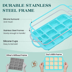 MUYULINS Factory 12-cup LFGB non-stick BPA Free metal reinforced frame square <b>silicone</b> cake pan American muffin tray <b>baking</b> - Product Image 2