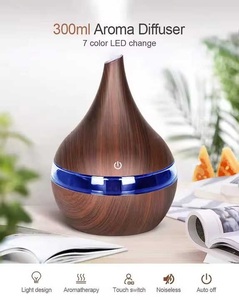Sẵn Sàng Để Tàu Hạt Gỗ 7 Màu LED Ánh Sáng Tinh Dầu Khuếch Tán Hương Thơm 300Ml Máy Tạo Độ Ẩm Không Khí Di Động Cho Nhà - Product Image 4