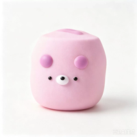 Jouet de construction en cube d'ours multicolore, souple, avec son craquant, boule anti-stress en poudre douce, jouet sensoriel