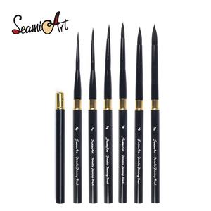 SeamiArt 1pc Pinceau de voyage portable en nylon pour <span class=keywords><strong>aquarelle</strong></span>, détail fin, rond, pour peinture à l'eau - Product Image 1
