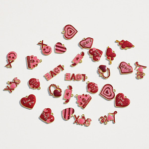 Colgantes de aleación con forma de corazón para el Día de San Valentín, accesorios para hacer joyería DIY, regalo unisex, aleación de zinc GJ246 - Product Image 1