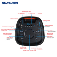 Radio Retro Modern Dual 8 Inch Ohm Portabel Karaoke Smart Studio Music Garden Mobile Full Range Speaker Audio Bergerak