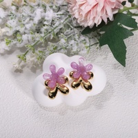 YW anting-anting baja tahan karat wanita, anting-anting baja tahan karat kualitas tinggi, warna-warni, perhiasan bunga Resin, lapisan emas, gaya trendi untuk ulang tahun