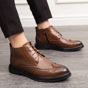 Chaussures haut de gamme avec empeigne en cuir véritable et semelle en caoutchouc antidérapante, idéales pour les affaires et les vacances - Product Image 3