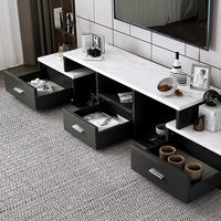 Vente en gros de meuble TV moderne de luxe avec table de café et meuble Meilleur prix Panneau blanc style bois pour salon