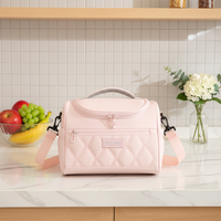 Sac isotherme portable classique en nylon imperméable avec doublure PEVA, pour 2 personnes, idéal pour le bureau, l'école, les repas, les pique-niques et les déjeuners.