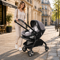 Poussette 3-en-1 Kidilo en alliage d'aluminium, système de voyage pour bébé, utilisation intérieure et extérieure, étiquette personnalisée, fournisseur en gros