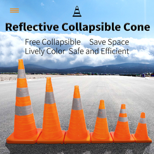 ضوء LED قابل للطي 12 بوصة مع شريط عاكس للبوب 30 مخروط أمان متعدد الأغراض مع إضاءة - Product Image 2