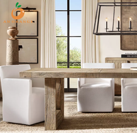 Ensemble de salle à manger d'intérieur de haute qualité, structure en bois massif, table classique, chaise élégante, mobilier de restaurant et de maison pour hôtel et villa