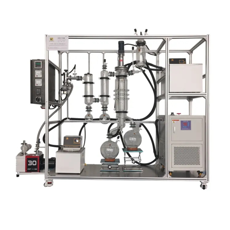 Lab Korte Path Olie Moleculaire Distilleerder Kruid Essentiële Olie Afgeveegd Film Moleculaire Destillatie Vacuüm Destillatie Elektrische Oem