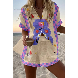 Ensemble de chemises pour filles style plage d'été, ample, respirant, style <span class=keywords><strong>West</strong></span> <span class=keywords><strong>Coast</strong></span> Resort, motif personnalisé imprimé, vêtements de plage - Product Image 3