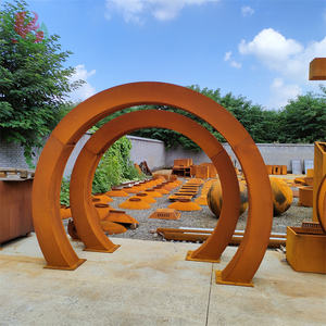 Sculpture moderne <span class=keywords><strong>roman</strong></span> Design arc de lune porte en acier corten lune porte arc rouillé lune porte jardin - Product Image 2