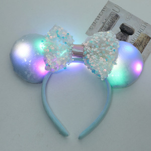 Desain 2025 ikat kepala telinga <span class=keywords><strong>Mickey</strong></span> LED manis pita rambut Flash surga Lescent Putri ikat kepala tikus - Product Image 6