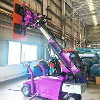 Grue robotique électrique tout-terrain à batterie pour levage de verre avec télécommande, rotation de la plateforme à 360° et inclinaison