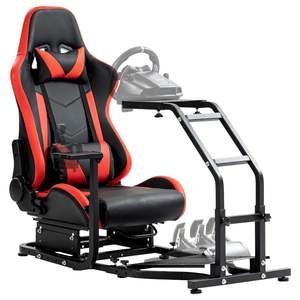 Cabina de Simulación de Carreras Roja con Soporte para Volante y Asiento de Videojuegos para Accesorios de TX Xbox PS4 PS5 PC - Product Image 1