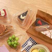 Boîtes en plastique transparentes pour tranches de gâteau, avec couvercle à charnière, boîtes à dessert pour emballages à emporter de boulangerie