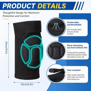 Protezioni Regolabili OEM per Gomiti e Ginocchia da Uomo, per Muay Thai, Kick Boxing, Wrestling, Basket, Ginocchiere Imbottite per <span class=keywords><strong>Pallavolo</strong></span> - Product Image 2
