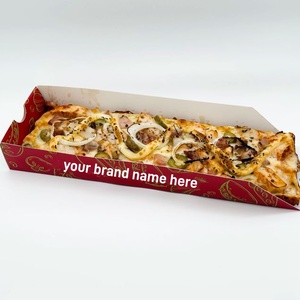 Caja de pizza coreana larga con logotipo personalizado, caja deslizante, bandeja de papel para rebanadas de pizza, bandeja de papel para corn dog, caja de embalaje para pizza - Product Image 3