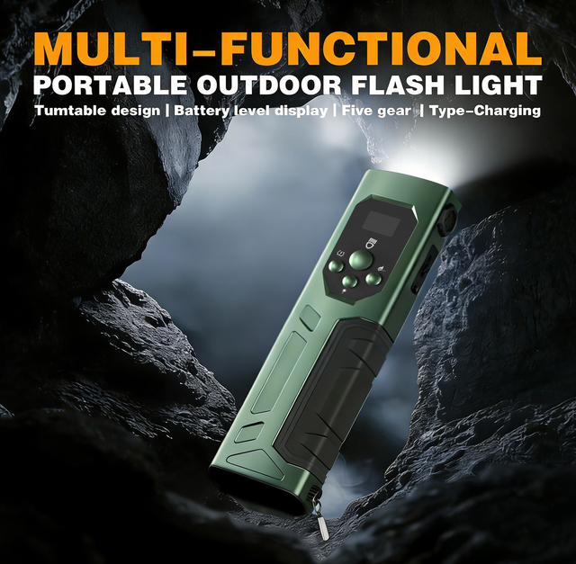 Mini Flashlight 1200 Lumens Dual Light Portable EDC Flashlight with RGBW Beam