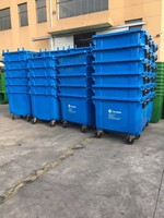 Grande poubelle industrielle extérieure à roulettes en plastique, bac à déchets mobile, bac à ordures, boîte en carton, conteneur pour déchets médicaux, 43 kg
