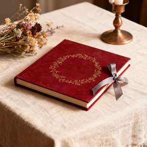 Album di lusso con stampa personalizzata elegante cabina fotografica in velluto libri ospiti segno <span class=keywords><strong>libro</strong></span> degli ospiti matrimonio <span class=keywords><strong>libro</strong></span> degli ospiti con nastro e scatola - Product Image 5