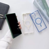 Étui de téléphone à chargement magnétique sans fil pour S24 Plus/S24 Ultra/S25/S25 Plus/S25 Ultra/S26 Ultra, coque de protection transparente