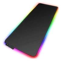 Tapis de souris RGB avec éclairage LED sur les bords, surface douce, base en caoutchouc antidérapante pour configuration de jeu