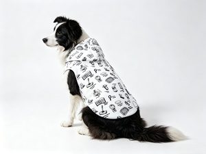 Sweat-shirt pour animaux de compagnie de style <span class=keywords><strong>manga</strong></span> japonais, imprimé graffiti noir et blanc, vêtements décontractés pour animaux de compagnie, universels pour chiens et chats - Product Image 6