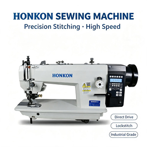 Machine à coudre industrielle à point noué à entraînement direct HK-0352-D3, double coupe synchrone haute vitesse avec repasseuse manuelle - Product Image 1