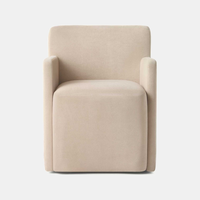 Ensemble table et chaises de salle à manger rectangulaire en bois massif au design minimaliste moderne pour villa