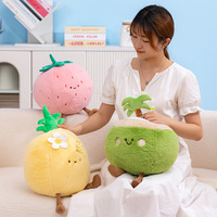 Ensemble de peluches créatives Sete Dudu en forme de fruits : Ananas, Fraise, Pastèque, Orange, Pomme, Noix de coco, en coton PP, pour enfants de 7 à 14 ans, idéal comme cadeau