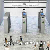 Tourniquet de contrôle d'accès Prix usine Acier inoxydable 304 Lecteur de code QR Barrière à ailettes Protection IP54 Fonction anti-pincement Moteur sans balais